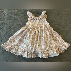 Haute Hippie Kids Pink Bunny Rabbit French Toile Easter Spring Dress Cotton 4T